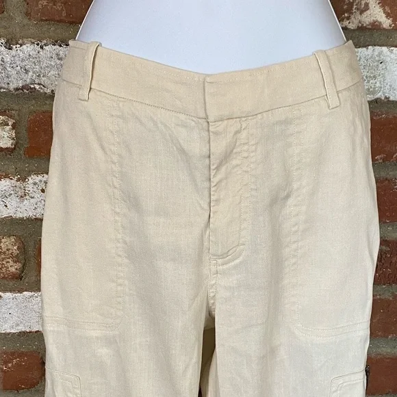 VINCE Ivory Linen Blend Cargo Jogger Trouser Pants - Picture 8 of 9